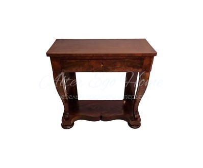 Антикварный консольный стол красного дерева с ножками-кабриоль 1820-х гг.