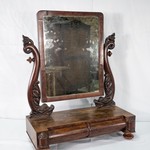 Антикварное настольное зеркало красного дерева из Англии 1840-х гг.