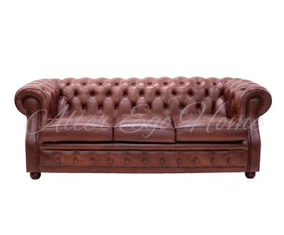 Винтажный кожаный диван честерфилд с обивкой капитоне 1960-х гг.
