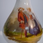 Антикварная настольная лампа с фарфоровым основанием 1890-х гг.