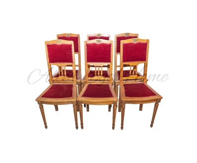 Комплект антикварных стульев из светлого дуба