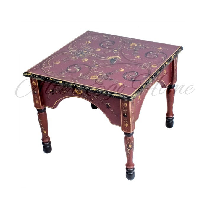 Столик кофейный в эклектическом стиле с флоральной росписью