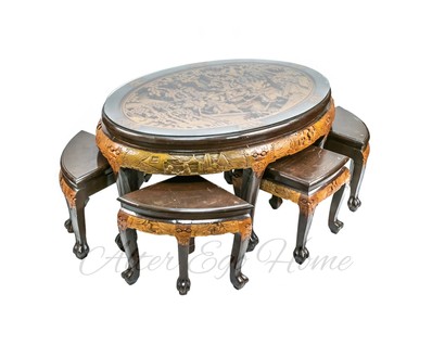 Антикварный китайский комплект мебели для чайной церемонии