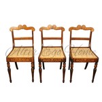 Комплект из 3-х антикварных палисандровых стульев с интарсией 1820-х гг. 