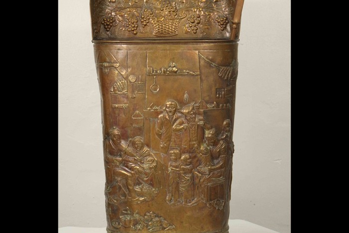 Антикварное ведро для золы (зольник) из латуни 1900-х гг. 