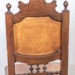 Комплект из 6-ти антикварных резных стульев с кожаной обивкой 1860-х гг. 