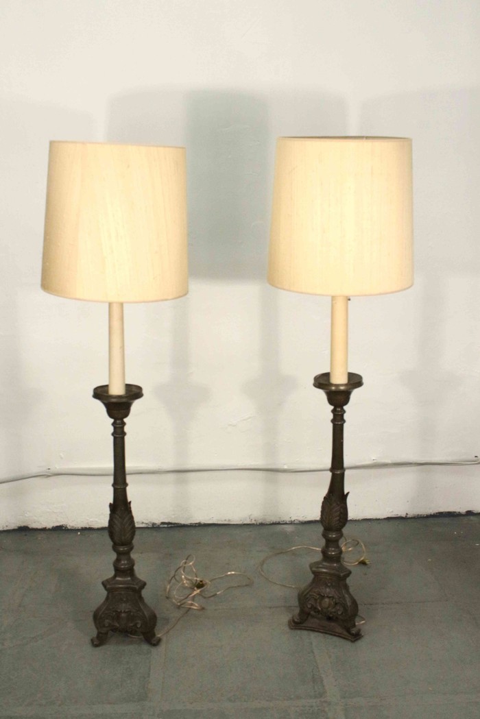 Пара антикварных напольных ламп 1890-х гг. 