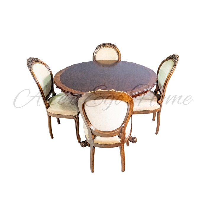 Винтажный столовый гарнитур в стиле «орехового» рококо 1960-х гг.