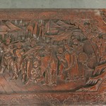 Антикварный китайский сундук с резными композициями 1910-х гг. 
