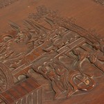 Антикварный китайский сундук с резными композициями 1910-х гг. 