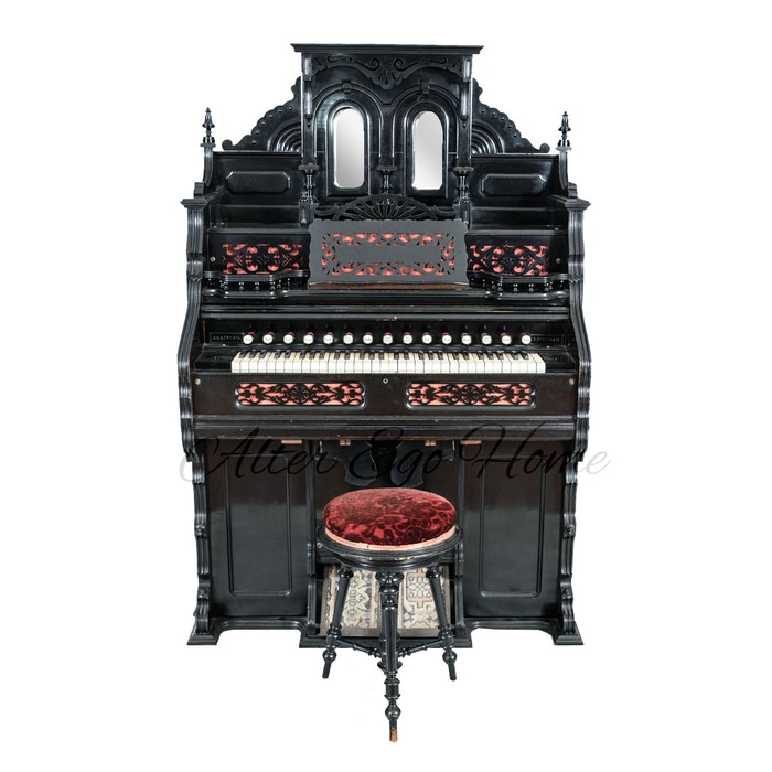 Антикварный немецкий орган с табуретом