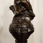 Антикварная бронзовая скульптура античного бога 1870-х гг. 