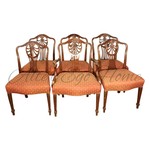 Комплект из 5-ти антикварных стульев с фигурными спинками 1900-х гг. 