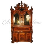 Антикварный шкаф-секретер с разомкнутым фронтоном 1950-х гг. 