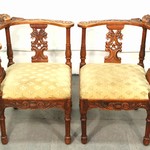 Пара антикварных кабинетных кресел 1840-х гг. 