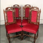Комплект из 4-х антикварных стульев в стиле неоренессанс 1850-х гг. 
