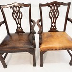 Антикварные парные кресла в стиле Чиппендейл