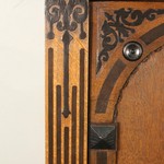 Антикварный шкаф с арочным резным убранством на высоких ножках 1860-х гг.  