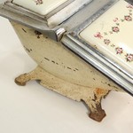 Антикварный эмалированный зольник с цветочным орнаментом 1900-х гг. 