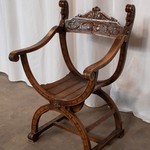 Антикварное курульное кресло 1870-х гг.  