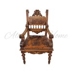 Антикварное ореховое кресло с резным маскароном 1840-х гг.