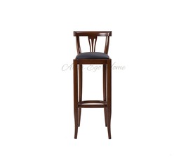 Барный стул коричневый в стиле ретро из массива вишни
