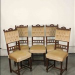 Комплект антикварных стульев с резной балюстрадой 1880-х гг.