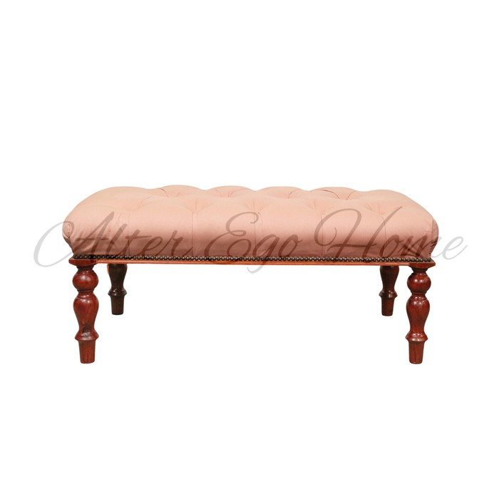 Винтажная скамья с обивкой капитоне 1950-х гг. 