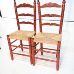 Пара антикварных расписных стульев 