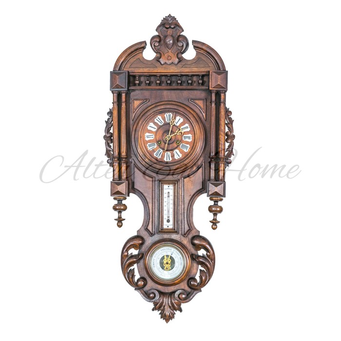 Старинные французские часы с барометром