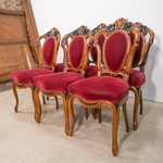 Комплект из шести антикварных стульев с массивным резным сводом