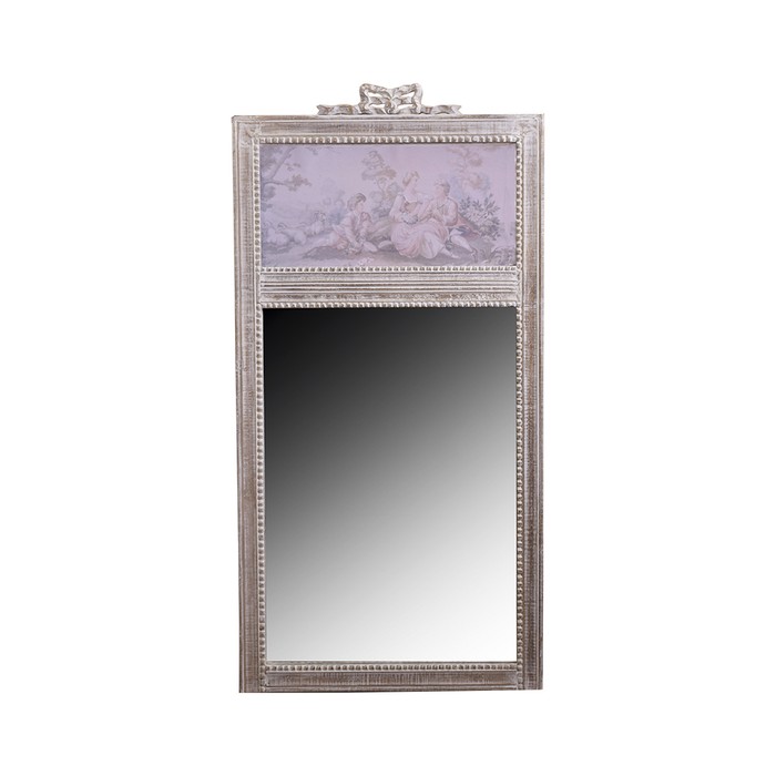 Настенное зеркало в деревянной раме с рисунком