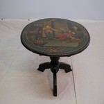 Антикварный стол с поворотной столешницей с росписью 1860-х гг.