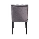 Велюровый серый стул с резными передними ножками
