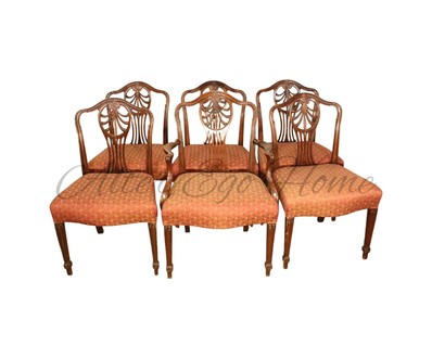 Комплект из 5-ти антикварных стульев с фигурными спинками 1900-х гг. 