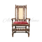 Антикварное дубовое кресло с ротанговой спинкой 1860-х гг. 