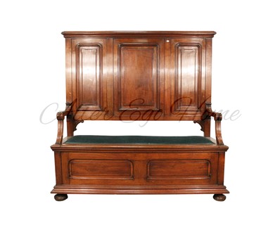 Антикварная скамья с высокой спинкой 1870-х гг. 