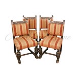 Комплект антикварных стульев с пышными сиденьями 1910-х гг. 