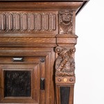 Антикварный шкаф с гермами и львиным маскароном 1840-х гг.