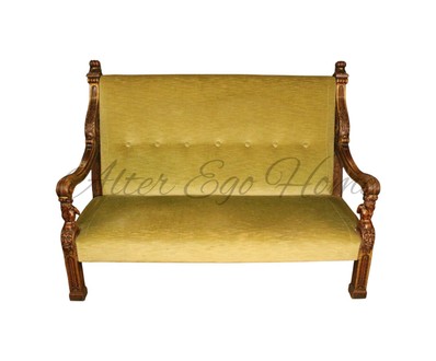 Антикварный диван с резными локотками 1850-х гг. 