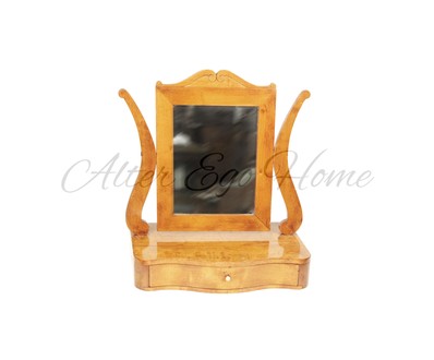 Антикварное настольное зеркало светлого ореха 1900-х гг. 