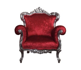 Красное кресло в стиле барокко 
