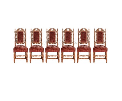 Комплект из 6-и антикварных деревянных стульев 