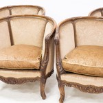 Винтажные мягкие кресла из орехового массива 1950-х гг.