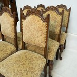 Антикварные дубовые мягкие стулья с резными деталями 1930-х гг.