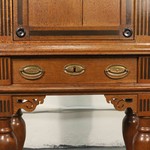 Антикварный шкаф с арочным резным убранством на высоких ножках 1860-х гг.  