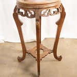 Антикварный столик из тика с мраморной столешницей 1910-гг. 