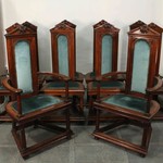 Антикварный комплект мебели в неоготическом стиле для столовой 1870-х гг.  