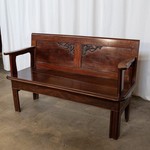 Антикварная скамья из махагони 1900-х гг. 
