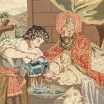 Антикварный каминный экран с витыми колоннами 1840-х гг.